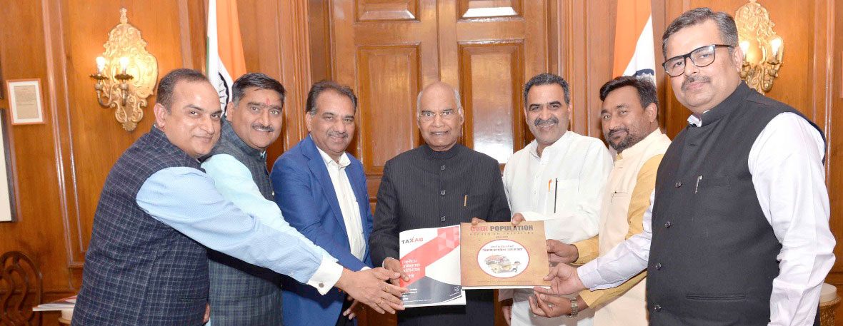 Handing over the draft Responsible Parenthood Act 2019 to President Ram Nath Kovind
